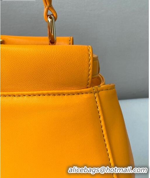 Trendy Design Fendi Peekaboo Iconic Mini Bag in FD2215 Orange Lambskin 2021