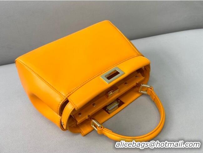 Trendy Design Fendi Peekaboo Iconic Mini Bag in FD2215 Orange Lambskin 2021