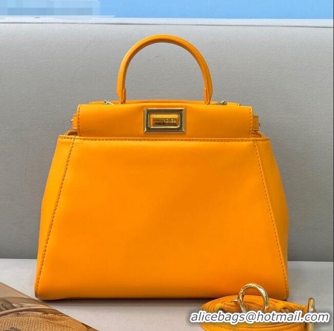 Trendy Design Fendi Peekaboo Iconic Mini Bag in FD2215 Orange Lambskin 2021