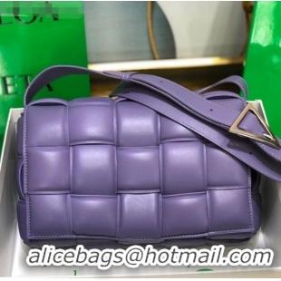 Shop Modern Bottega Veneta Padded Cassette Medium Crossbody Messenger Bag BV2340 Purple 2021