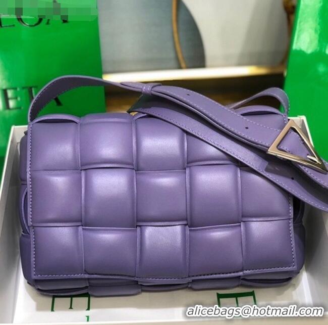 Shop Modern Bottega Veneta Padded Cassette Medium Crossbody Messenger Bag BV2340 Purple 2021