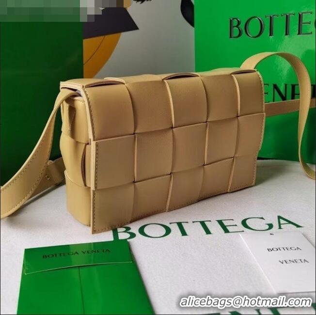 Top Quality Bottega Veneta Cassette Small Crossbody Messenger Bag in Maxi Weave BV2345 Beige 2021