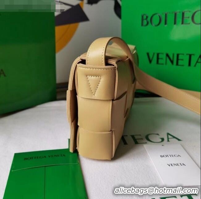 Top Quality Bottega Veneta Cassette Small Crossbody Messenger Bag in Maxi Weave BV2345 Beige 2021