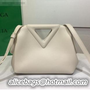 Classic Bottega Veneta Calfskin Small Point Top Handle Bag BV2349 Chalk White 2021