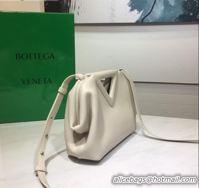 Classic Bottega Veneta Calfskin Small Point Top Handle Bag BV2349 Chalk White 2021