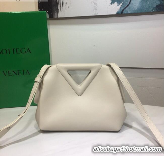 Classic Bottega Veneta Calfskin Small Point Top Handle Bag BV2349 Chalk White 2021