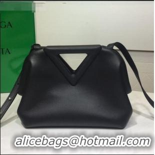 New Design Bottega Veneta Calfskin Small Point Top Handle Bag BV2349 Black 2021