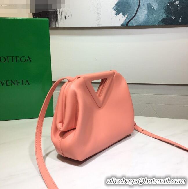 Promotional Bottega Veneta Calfskin Small Point Top Handle Bag BV2349 Peachy Pink 2021