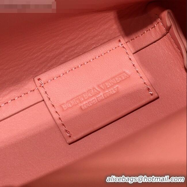 Promotional Bottega Veneta Calfskin Small Point Top Handle Bag BV2349 Peachy Pink 2021