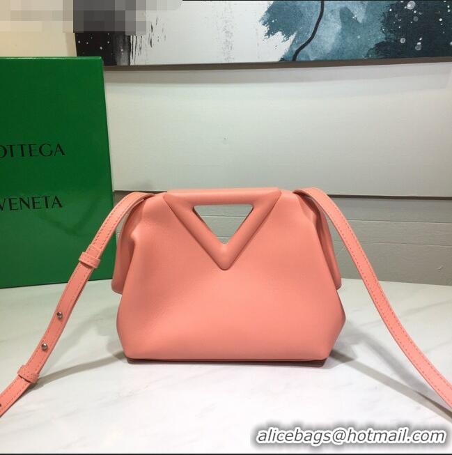 Promotional Bottega Veneta Calfskin Small Point Top Handle Bag BV2349 Peachy Pink 2021