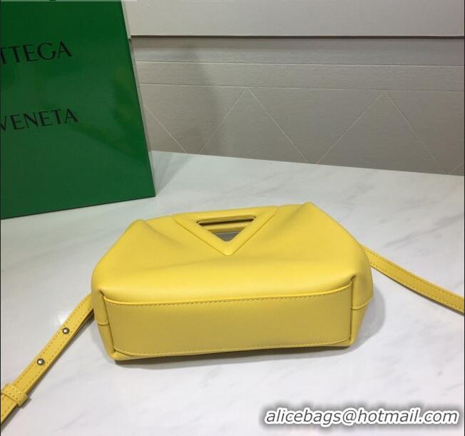 Most Popular Bottega Veneta Calfskin Small Point Top Handle Bag BV2349 Bright Yellow 2021