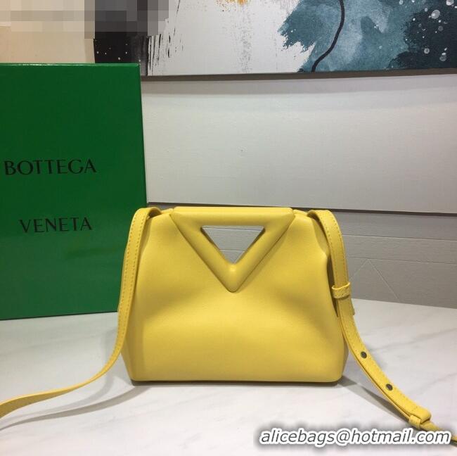 Most Popular Bottega Veneta Calfskin Small Point Top Handle Bag BV2349 Bright Yellow 2021