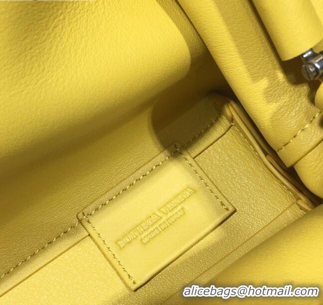 Most Popular Bottega Veneta Calfskin Small Point Top Handle Bag BV2349 Bright Yellow 2021