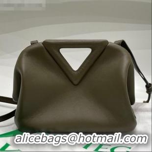 Super Quality Bottega Veneta Calfskin Small Point Top Handle Bag BV2349 Olive Green 2021