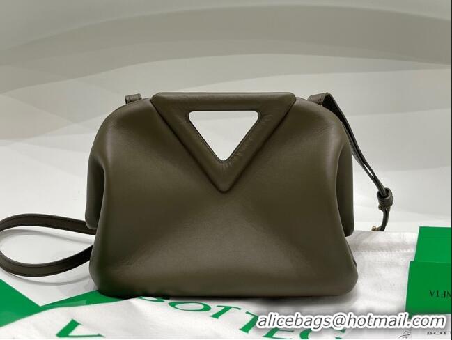 Super Quality Bottega Veneta Calfskin Small Point Top Handle Bag BV2349 Olive Green 2021