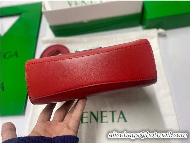 Famous Brand Bottega Veneta Box Calfskin Clip Squared Shoulder Bag BV2357 Racing Red 2021