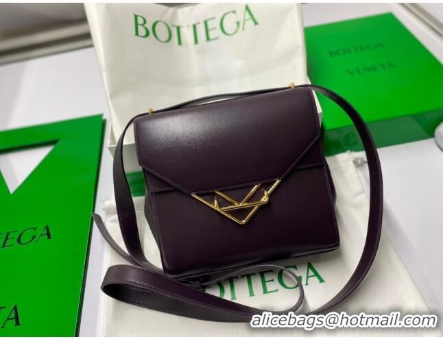 Unique Grade Bottega Veneta Box Calfskin Clip Squared Shoulder Bag BV2357 Grape 2021