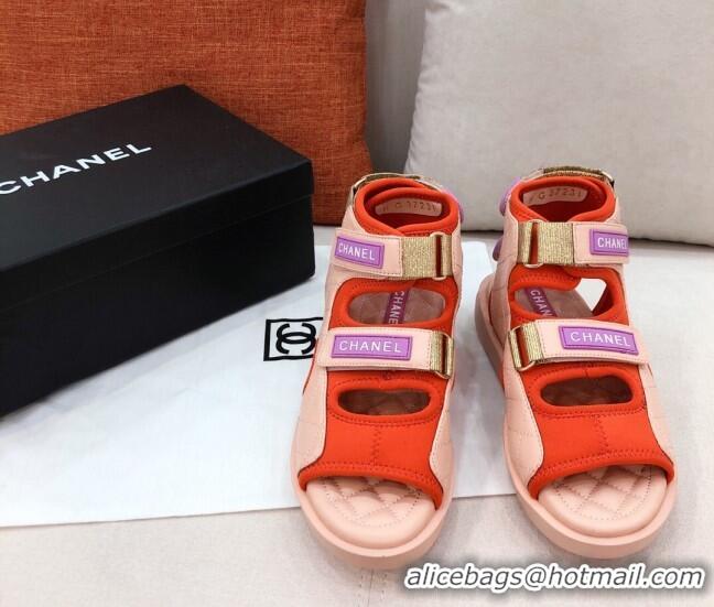 Best Price Chanel Goatskin High-top Strap Flat Sandals G37231 Nude 2021