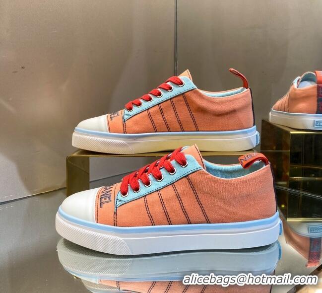 Most Popular Chanel Striped Canvas Sneakers CCS01 Orange 2021