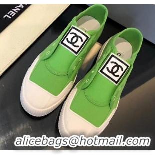 Grade Design Chanel CC Patch Canvas Sneakers CCS04 Green 2021