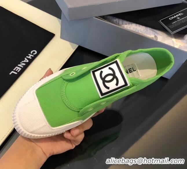 Grade Design Chanel CC Patch Canvas Sneakers CCS04 Green 2021