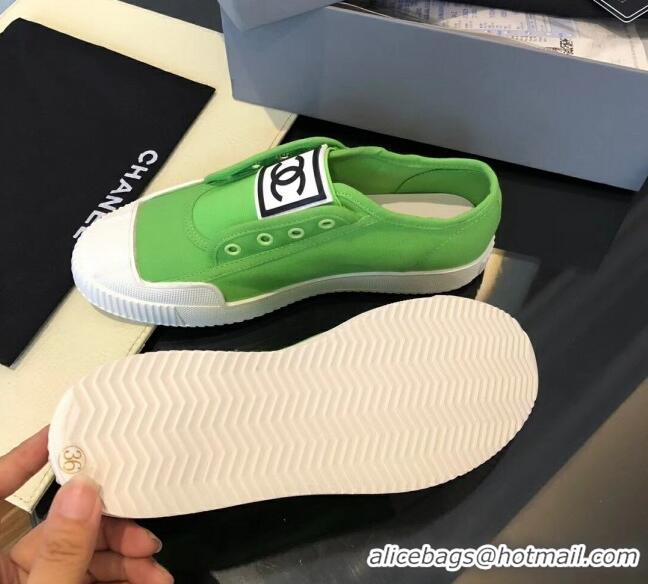 Grade Design Chanel CC Patch Canvas Sneakers CCS04 Green 2021