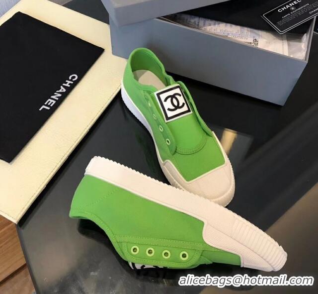 Grade Design Chanel CC Patch Canvas Sneakers CCS04 Green 2021