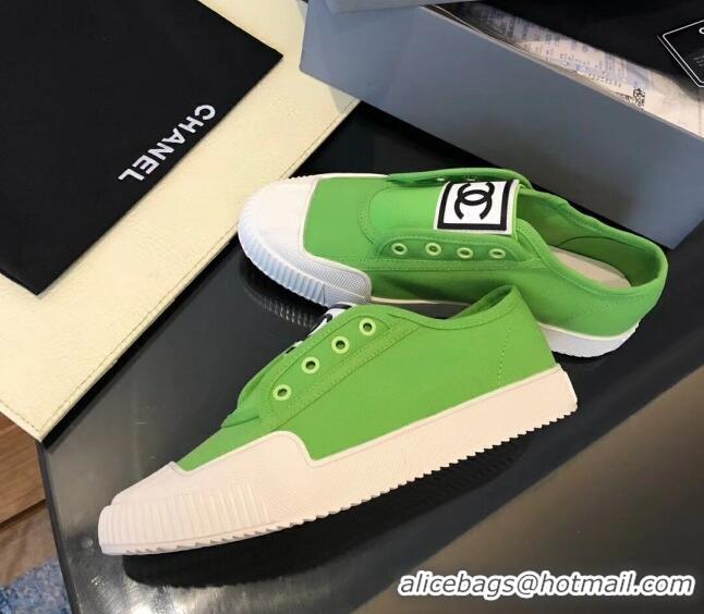 Grade Design Chanel CC Patch Canvas Sneakers CCS04 Green 2021