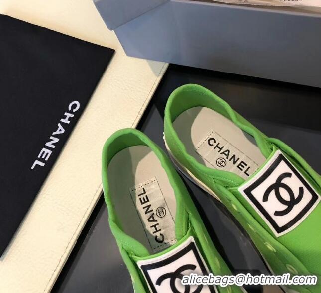 Grade Design Chanel CC Patch Canvas Sneakers CCS04 Green 2021