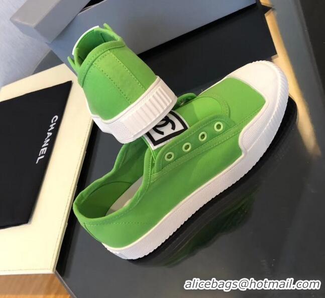 Grade Design Chanel CC Patch Canvas Sneakers CCS04 Green 2021