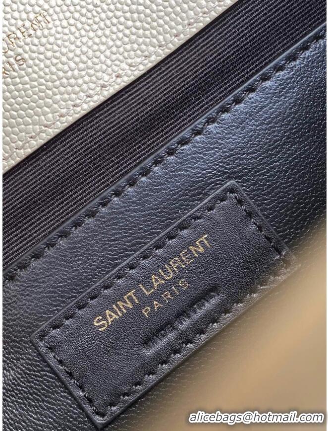 Trendy Design Yves Saint Laurent Calfskin Leather 487206 white&gold