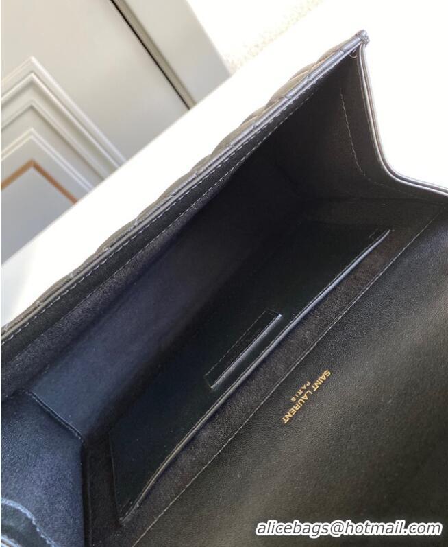 Famous Brand Yves Saint Laurent Calfskin Leather 487206 black&gold