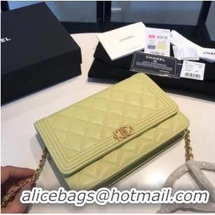 Well Crafted BOY CHANEL Original Wallet on Chain A80287 Lemon