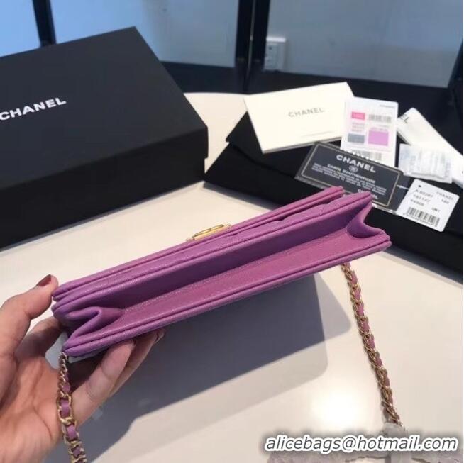 Top Quality BOY CHANEL Original Wallet on Chain A80287 Violet