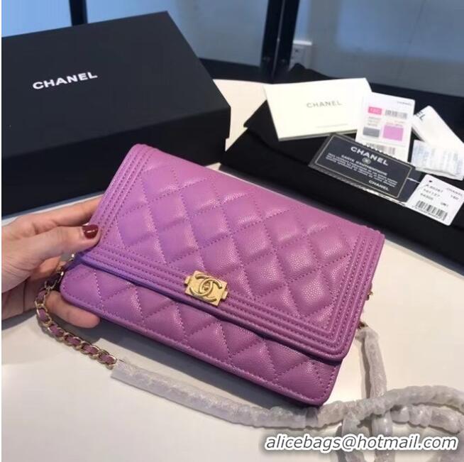 Top Quality BOY CHANEL Original Wallet on Chain A80287 Violet