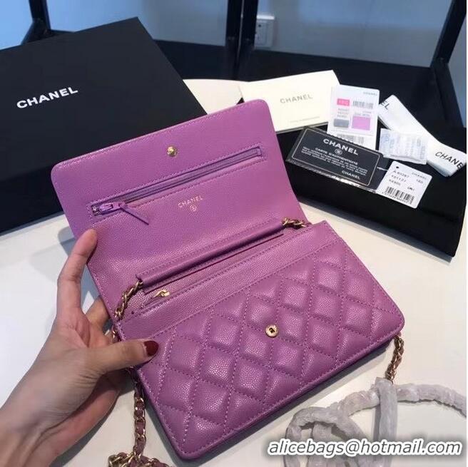 Top Quality BOY CHANEL Original Wallet on Chain A80287 Violet