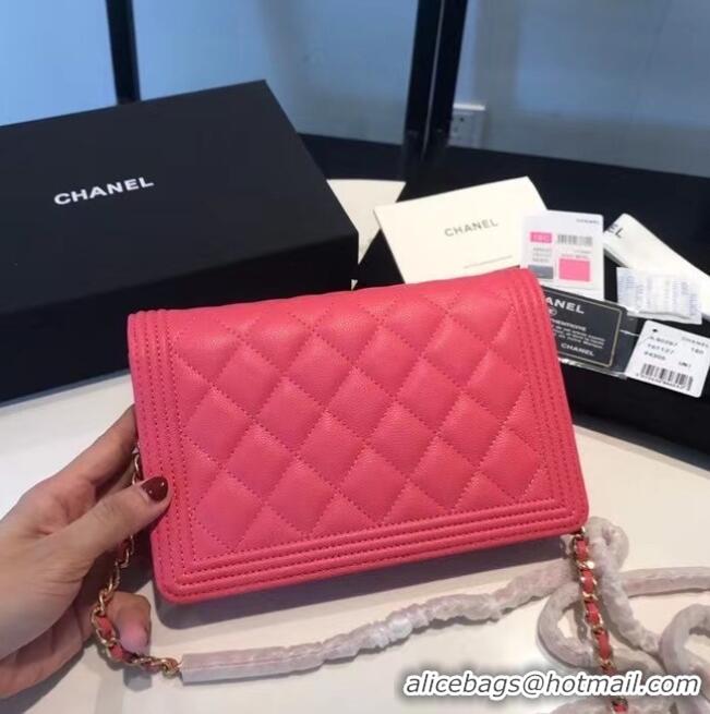 Best Grade BOY CHANEL Original Wallet on Chain A80287 Rose