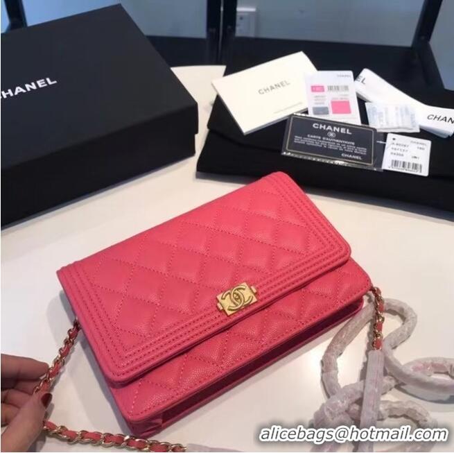 Best Grade BOY CHANEL Original Wallet on Chain A80287 Rose