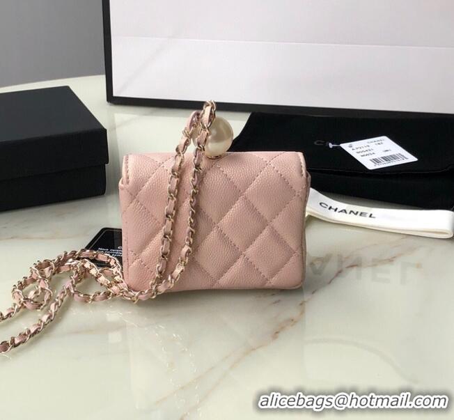 Best Price Chanel Flap Coin Purse With Chain AP2119 Pink