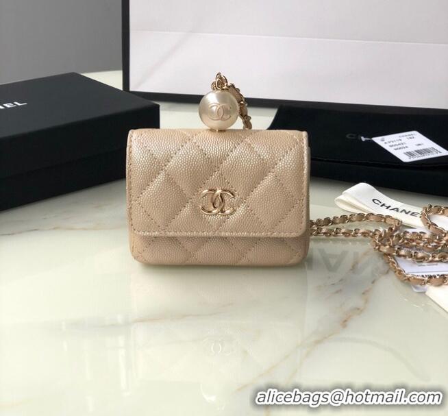 Well Crafted Chanel flap coin purse with chain AP2119 Gold