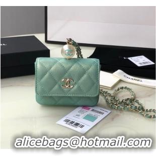 Top Grade Chanel flap coin purse with chain AP2119 Green