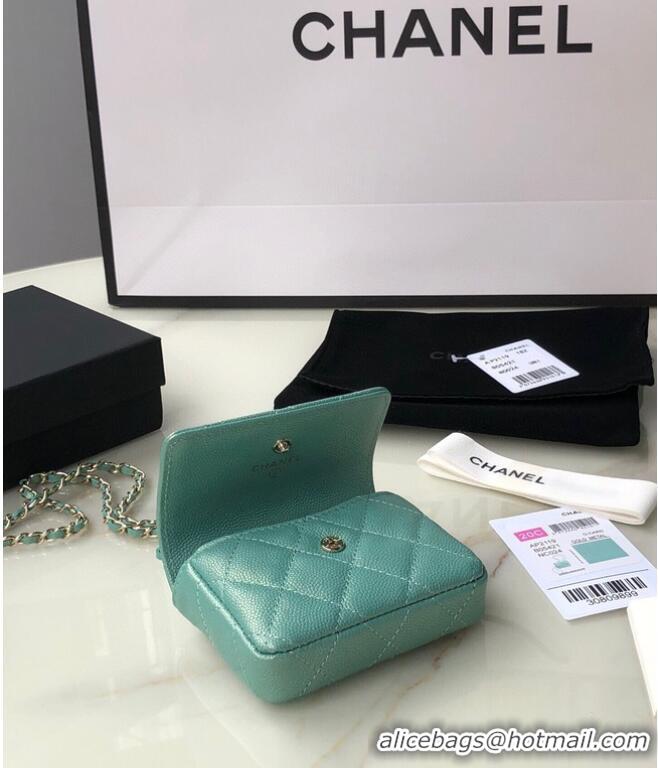 Top Grade Chanel flap coin purse with chain AP2119 Green