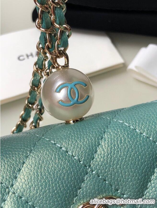 Top Grade Chanel flap coin purse with chain AP2119 Green