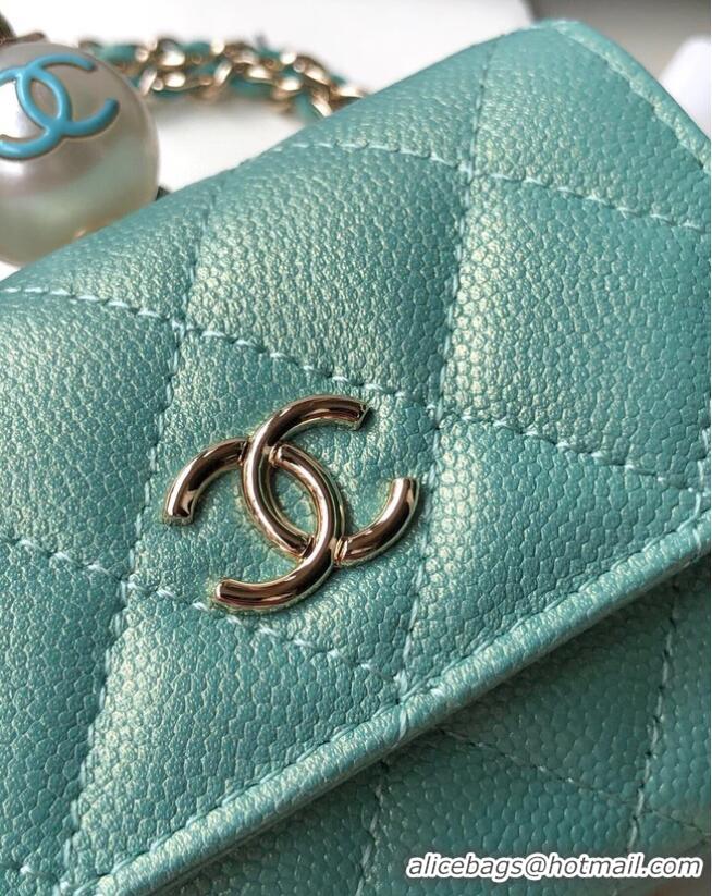 Top Grade Chanel flap coin purse with chain AP2119 Green