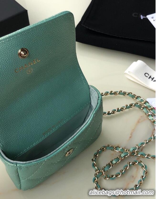 Top Grade Chanel flap coin purse with chain AP2119 Green