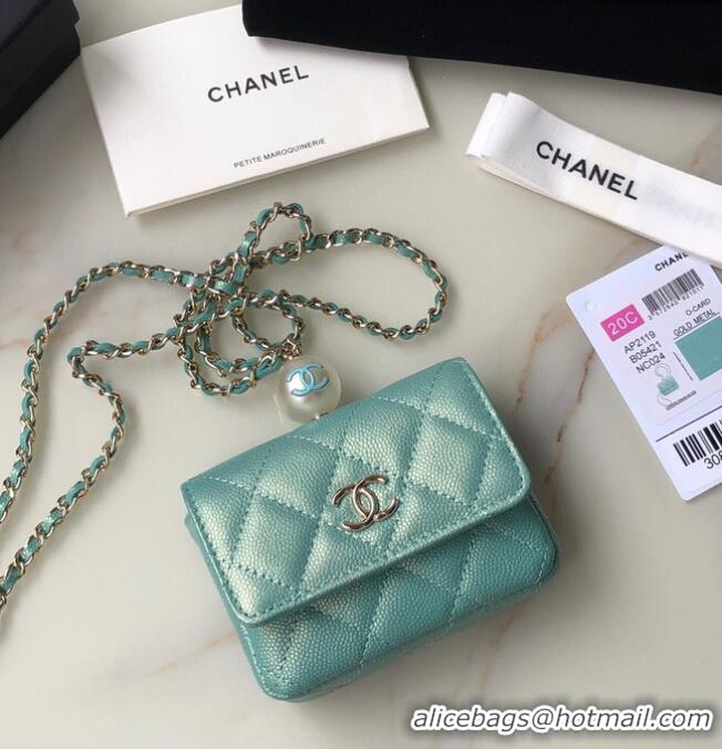 Top Grade Chanel flap coin purse with chain AP2119 Green