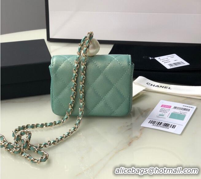 Top Grade Chanel flap coin purse with chain AP2119 Green