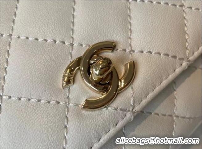 Affordable Price Chanel mini flap bag with top handle AS2215 White