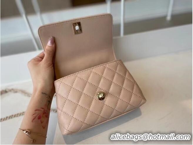 Affordable Price chanel mini flap bag with top handle AS2215 Apricot