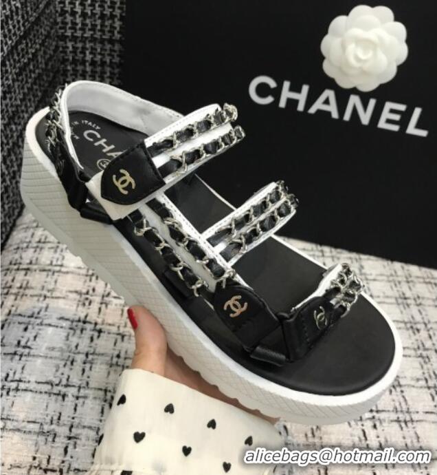 New Style Chanel Chain Flat Sandals CCFS003 White 2021